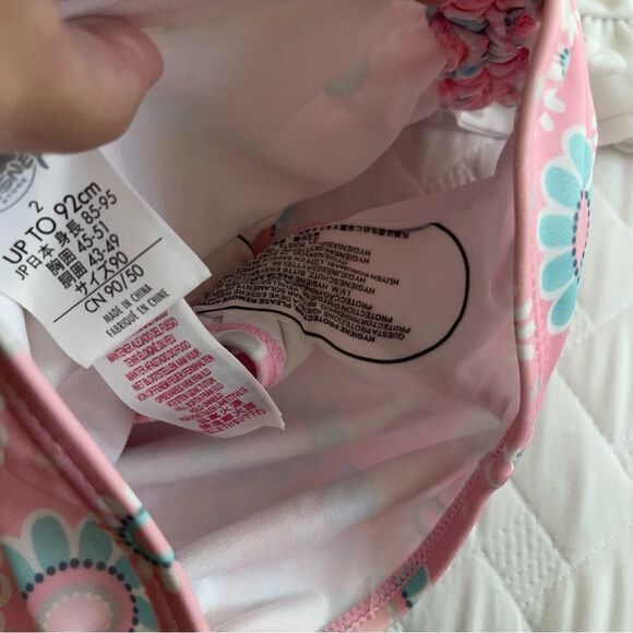 Disney Store NEW Aristocrats Marie Swimsuit 2pc Bikini White & Pink Toddler 2 - Picture 4 of 4
